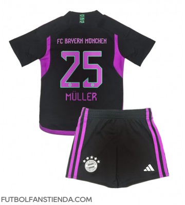 Bayern Munich Thomas Muller #25 Segunda Equipación Niños 2023-24 Manga Corta (+ Pantalones cortos)